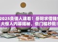 2025负债人速看！岳阳求借钱5大惊人内幕揭秘，低门槛秒批！