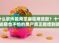 什么软件能用芝麻信用贷款？十个逾期也不怕的黑户真正能借到款的口子