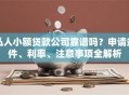 私人小额贷款公司靠谱吗？申请条件、利率、注意事项全解析