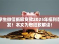 学生微信低额贷款2025年福利首发！本文为您细致解读！