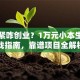 手头紧咋创业？1万元小本生意实战指南，靠谱项目全解析