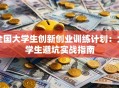全国大学生创新创业训练计划：大学生避坑实战指南