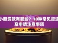小额贷款有哪些？10种常见渠道及申请注意事项