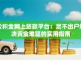 公积金网上贷款平台：足不出户解决资金难题的实用指南