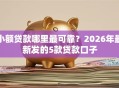 小额贷款哪里最可靠？2026年最新发的5款贷款口子