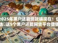 2025年黑户还能贷款嘛现在！优选​这5个黑户还能网贷平台借钱