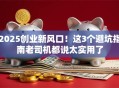 2025创业新风口！这3个避坑指南老司机都说太实用了