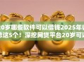 20岁哪些软件可以借钱2025年归总这5个！深挖网贷平台20岁可以贷款
