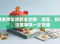 番禺押车贷款全攻略：流程、利率、注意事项一次看懂