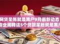 网贷呆帐就是黑户9月最新动态！专业阐释这5个贷款呆账就是黑户。