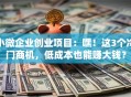 小微企业创业项目：嘿！这3个冷门商机，低成本也能赚大钱？