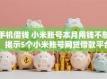 手机借钱 小米账号本月用钱不愁！揭示5个小米账号网贷借款平台