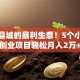 藏在县城的暴利生意！5个小乡镇创业项目轻松月入2万+