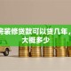二手房装修贷款可以贷几年，月供大概多少