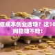 女生低成本创业选啥？这10个方向稳赚不赔！