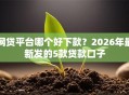 网贷平台哪个好下款？2026年最新发的5款贷款口子