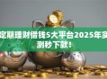 定期理财借钱5大平台2025年实测秒下款！