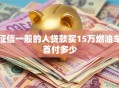 征信一般的人贷款买15万燃油车首付多少