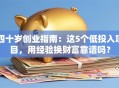四十岁创业指南：这5个低投入项目，用经验换财富靠谱吗？