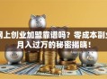 网上创业加盟靠谱吗？零成本副业月入过万的秘密揭晓！