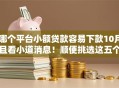 哪个平台小额贷款容易下款10月且看小道消息！顺便挑选这五个网贷口子借钱容易下款