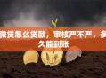 微贷怎么贷款，审核严不严，多久能到账