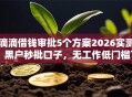 滴滴借钱审批5个方案2026实测：黑户秒批口子，无工作低门槛下款！