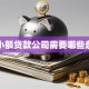 开小额贷款公司需要哪些条件