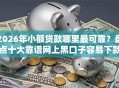 2026年小额贷款哪里最可靠？盘点十大靠谱网上黑口子容易下款的