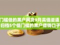 门槛低的黑户网贷9月高值渠道！归档5个低门槛的黑户借钱口子