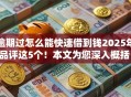 逾期过怎么能快速借到钱2025年品评这5个！本文为您深入概括！