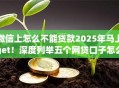 微信上怎么不能贷款2025年马上get！深度列举五个网贷口子怎么不能借钱