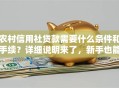 农村信用社贷款需要什么条件和手续？详细说明来了，新手也能快速弄明白！