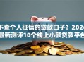 不查个人征信的贷款口子？2026最新测评10个线上小额贷款平台