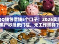 QQ钱包借钱5个口子！2026实测黑户秒批低门槛，无工作照样下