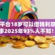 什么平台18岁可以借钱利息高点也没事2025年93%人不知！整理这5个门槛低速度快的贷款平台推荐