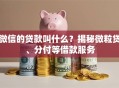 微信的贷款叫什么？揭秘微粒贷、分付等借款服务