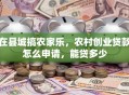 在县城搞农家乐，农村创业贷款怎么申请，能贷多少