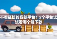 不看征信的贷款平台？5个平台试试看哪个能下款