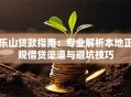 乐山贷款指南：专业解析本地正规借贷渠道与避坑技巧