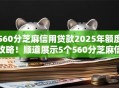560分芝麻信用贷款2025年额度攻略！顺道展示5个560分芝麻信用借钱口子