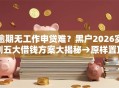 逾期无工作申贷难？黑户2026实测五大借钱方案大揭秘→原样置顶房子贷款借钱！秒批低门槛可下款！
