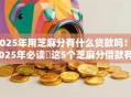 2025年用芝麻分有什么贷款吗！2025年必读​这5个芝麻分借款有网贷平台可用