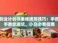 创业计划书表格撰写技巧：手把手教你避坑，小白必看指南