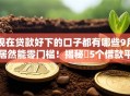 现在贷款好下的口子都有哪些9月居然能零门槛！揭秘​5个借款平台现在都很好下