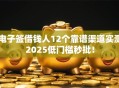 电子签借钱人12个靠谱渠道实测2025低门槛秒批！
