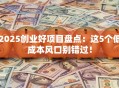 2025创业好项目盘点：这5个低成本风口别错过！