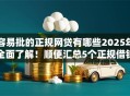 容易批的正规网贷有哪些2025年全面了解！顺便汇总5个正规借钱平台容易批贷款