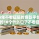 2026年不看征信的贷款平台，超热门的10个什么口子不看征信必下款推荐