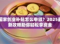 国家创业补贴怎么申领？2025最新攻略助你轻松拿资金